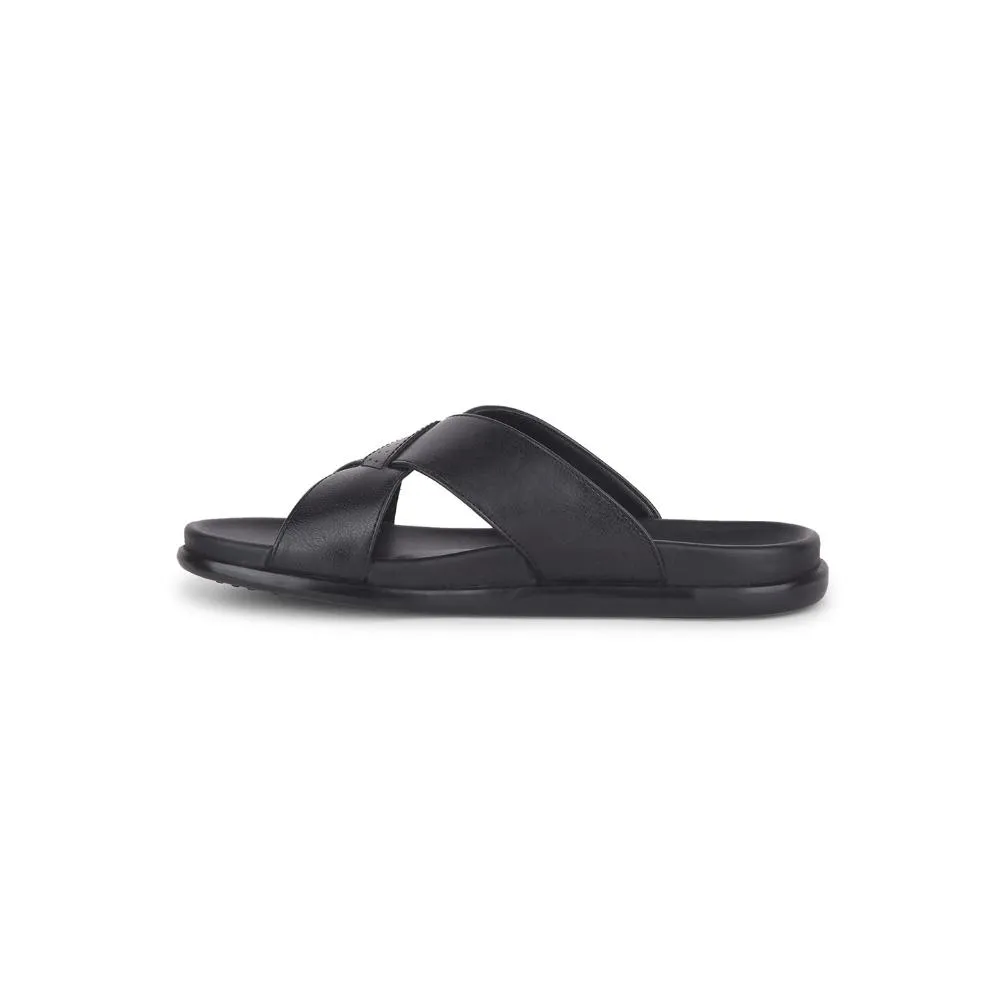 Healers Casual Black Slippers For Men LEEKS-2 By Liberty Wedding Slippers