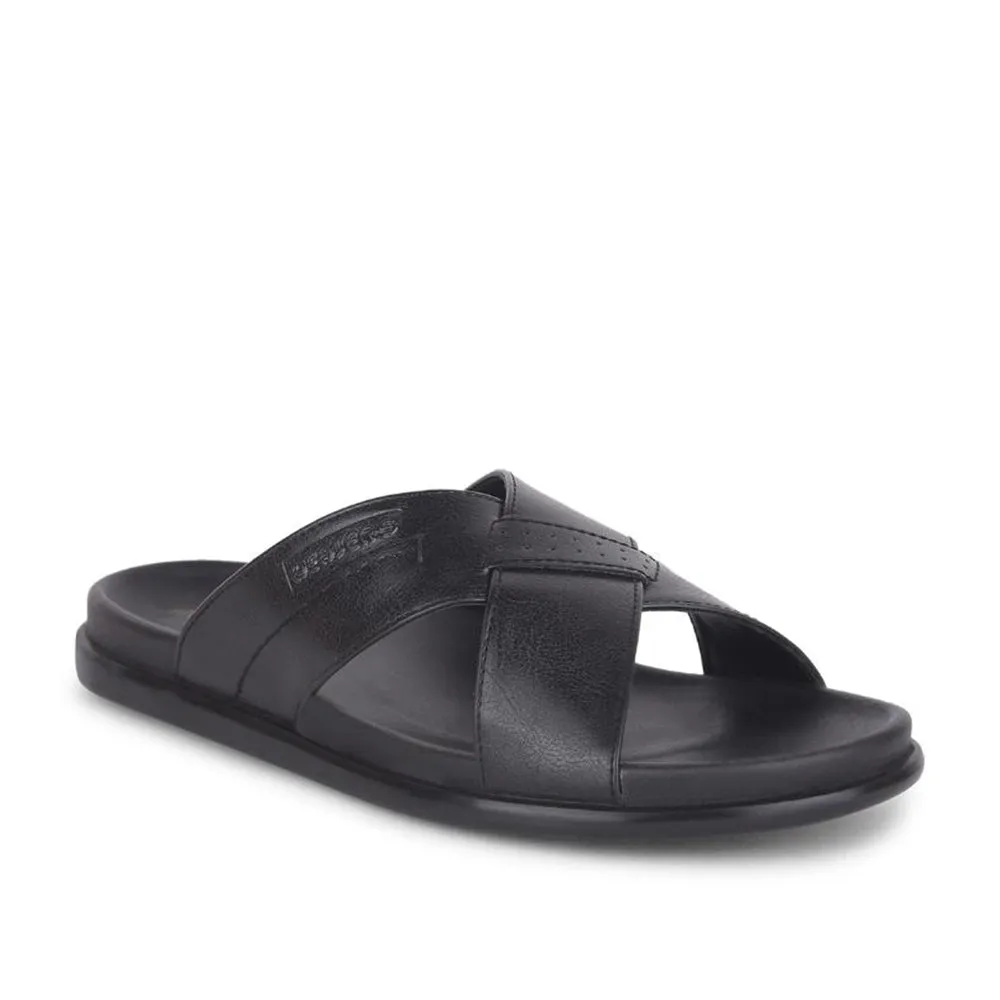 Draco Slide Healers Casual Black Slippers For Men LEEKS-2 By Liberty