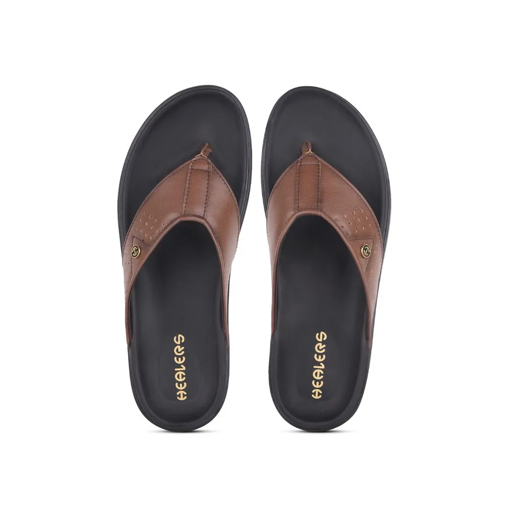 Cozetta Slippers Healers Casual Tan Slippers For Men LEEKS-1 By Liberty