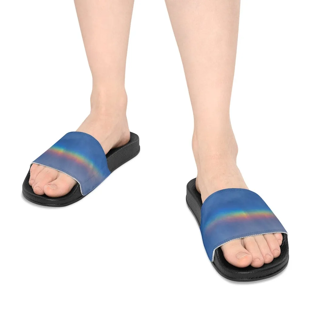 Dreamy Rainbow Toes Youth Slide Sandals w/ removable washable straps Labucq Sandals