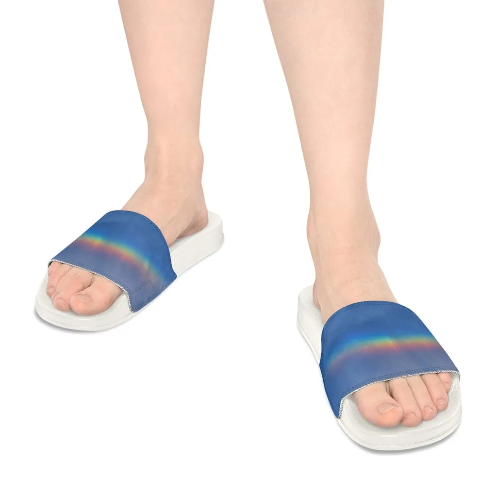 Platform Woven Sandals Dreamy Rainbow Toes Youth Slide Sandals w/ removable washable straps