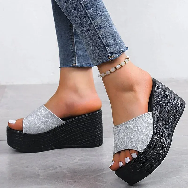 Black Friday Slippers Shoes Women Slippers Soft Bottom Wedge Heels Sandals Summer Shoes For Women Platform Sandals Wedges Zapatos Mujer Footwear