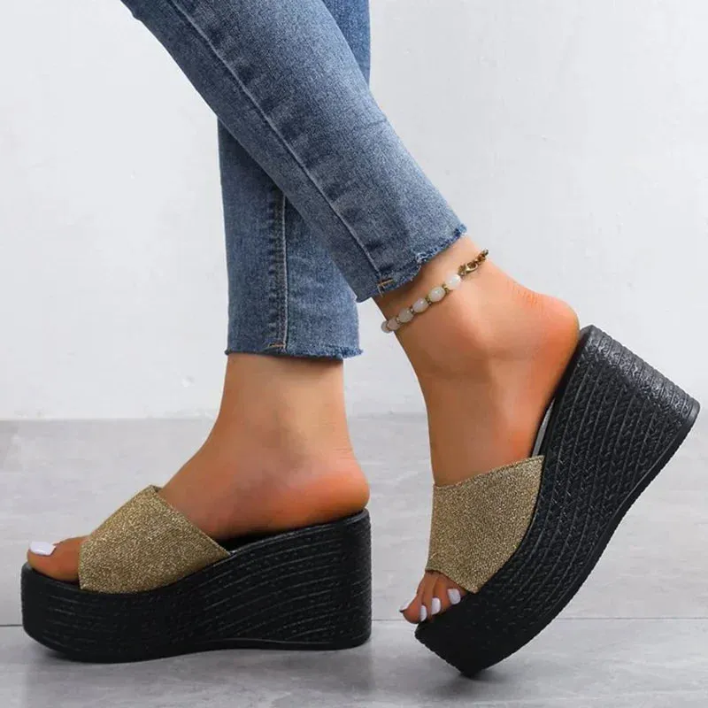 Shoes Women Slippers Soft Bottom Wedge Heels Sandals Summer Shoes For Women Platform Sandals Wedges Zapatos Mujer Footwear Dream Toe Slippers