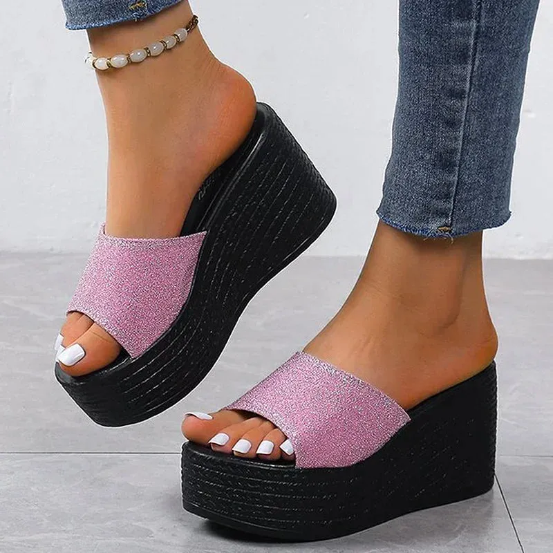 Shoes Women Slippers Soft Bottom Wedge Heels Sandals Summer Shoes For Women Platform Sandals Wedges Zapatos Mujer Footwear Slippers Special Colour