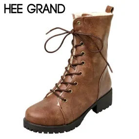 HEE GRAND Women Snow Boots Winter Warm Shoes Fashion Ankle Boots with Thick Plush Inside Woman's Boots size 35-42 XWX6040 Chooka Snow Boots Costco