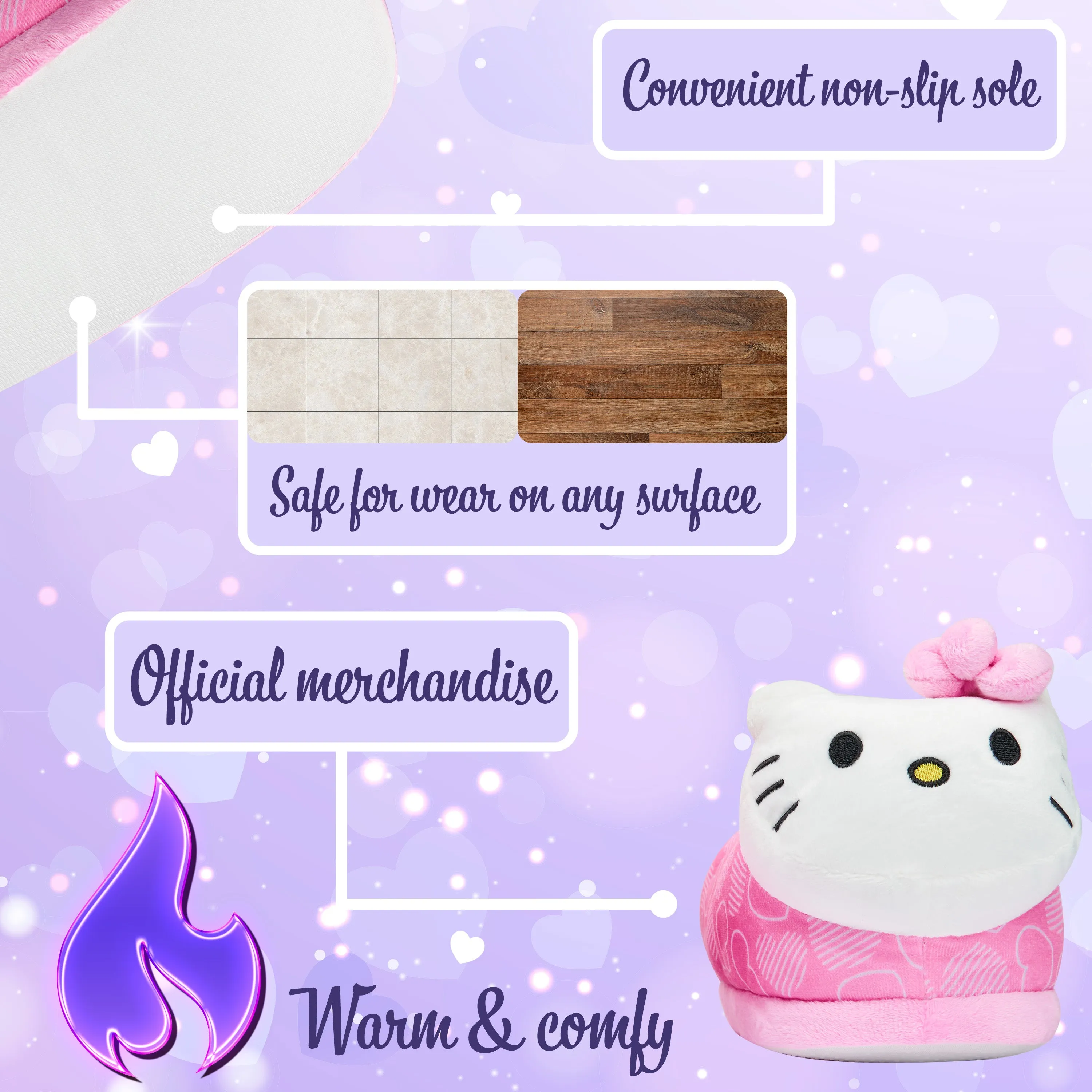 Furby Slippers Hello Kitty Girls 3D Slippers - Cosy Indoor House Shoes with Non-Slip Sole