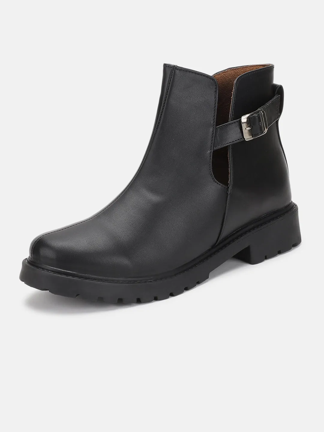 Ankle Boots With Heel Solid Block Heels (Boots)