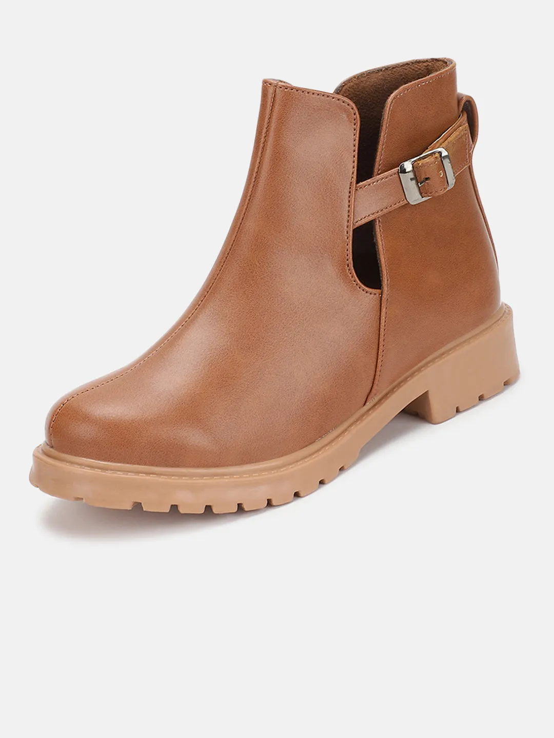 Tacova Boots Solid Block Heels (Boots)