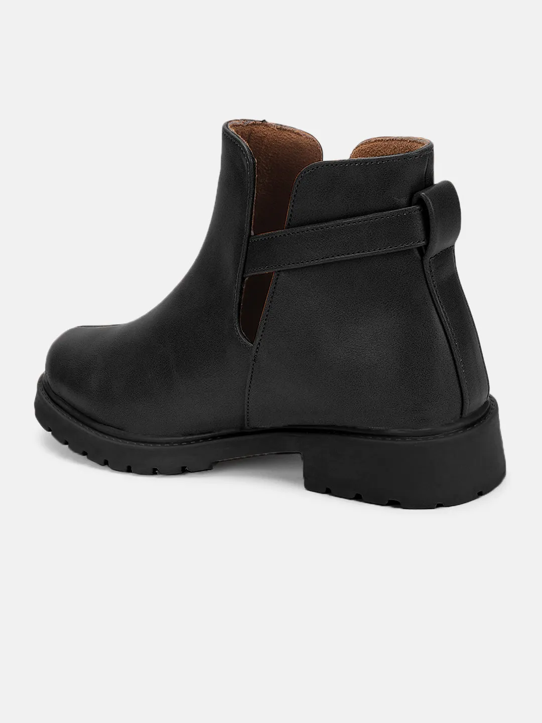 Solid Block Heels (Boots) Work Boots For Men