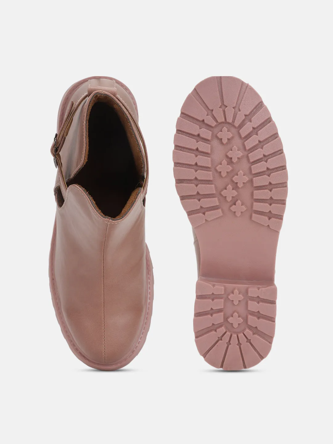 Solid Block Heels (Boots) Jungle Boots