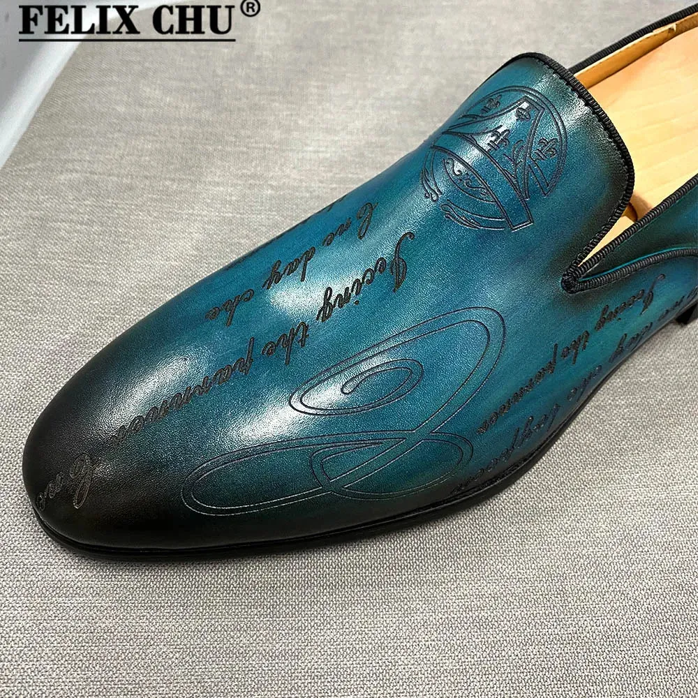 High Quality Italian Style Hand-painted Letters Leather Shoes For Men Asics