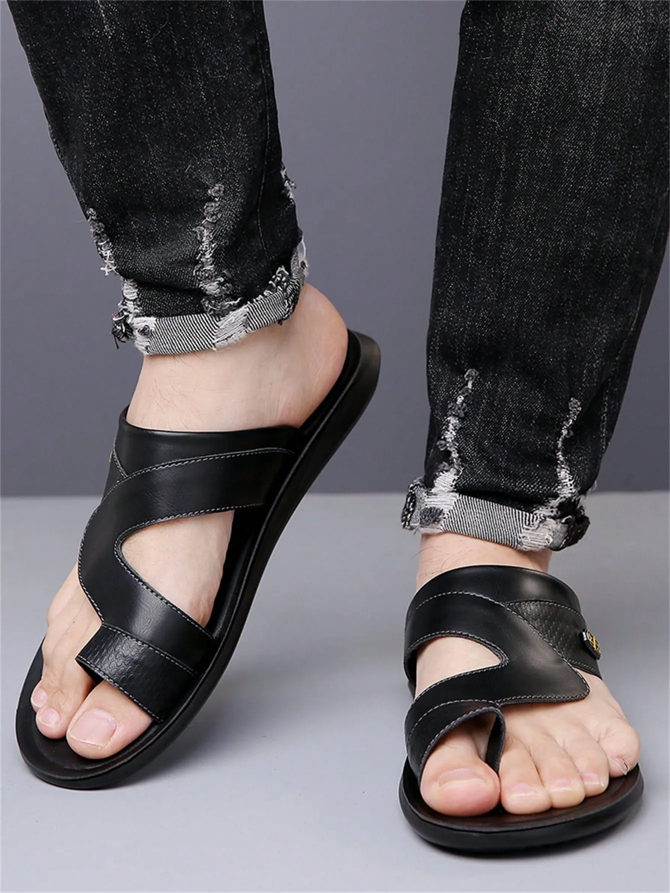 2024 Plus Size Fashionable Casual Slippers, Summer New Men's Slippers, Soft Non-Slip Beach Shoes For Outdoor Use Clean Asics Shoes