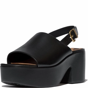 Polished Finish Tall Spark Fitflop Platfforms Heeled Backstrap Sandal