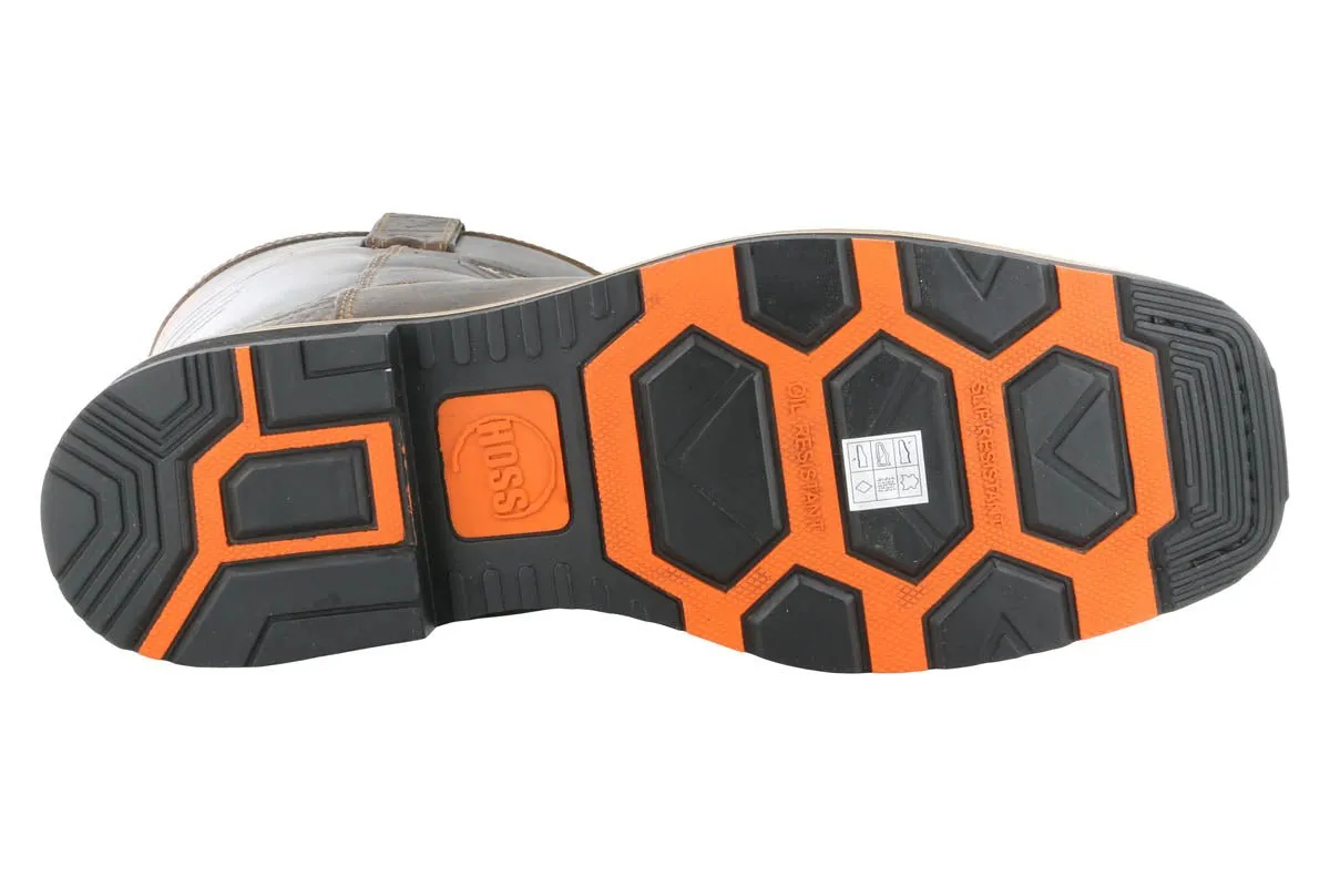 Hoss Rushmore Western Rancher Soft Toe Boot Brown Electrical Hazard Work Boots