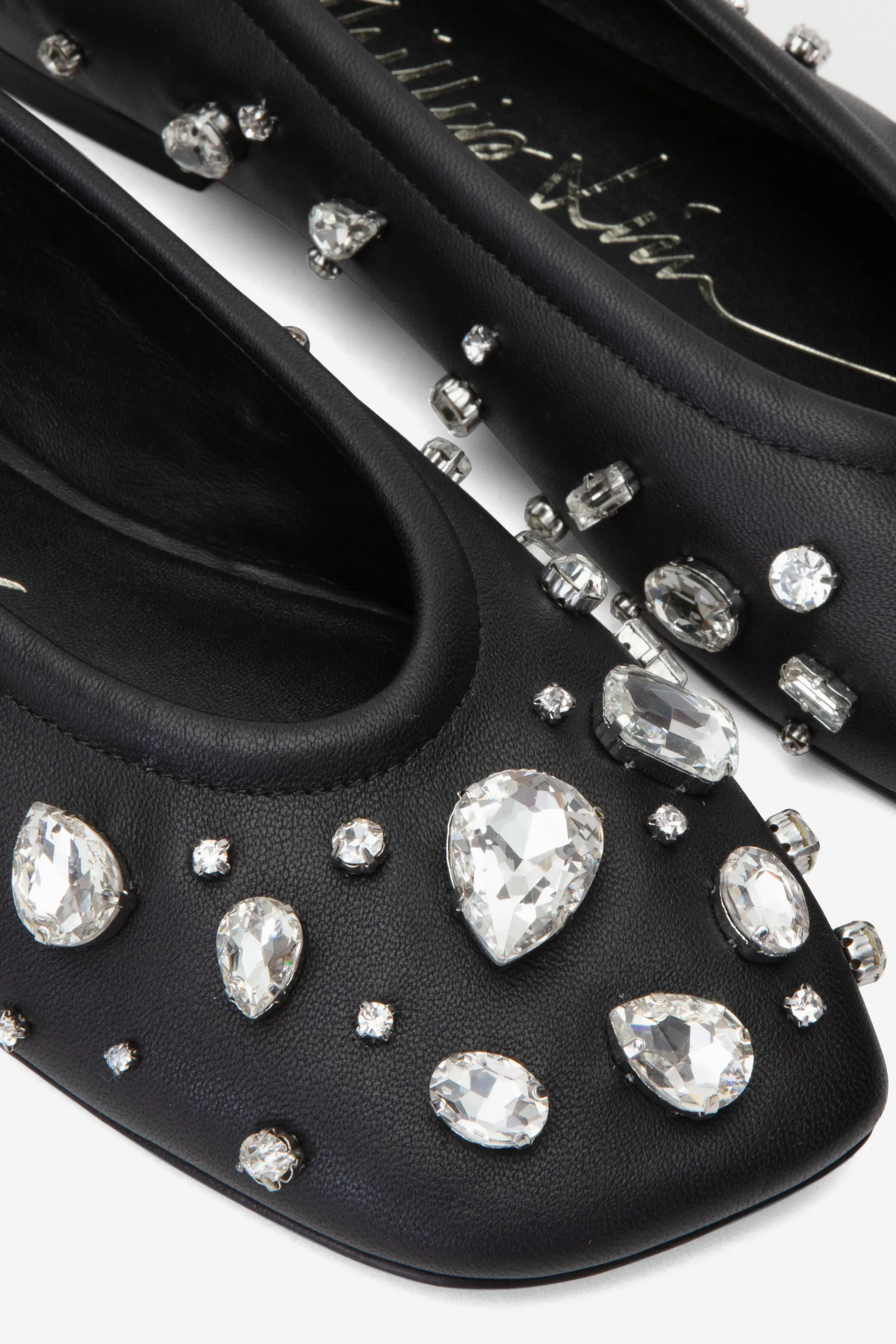 Dolce And Gabbana Loafers ID Stretch Back Ballerina Flat with Gem Embroidery