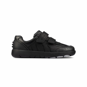 Foldable Design Comfortable Midsole Boys - Rex Stride Kid Black Leather