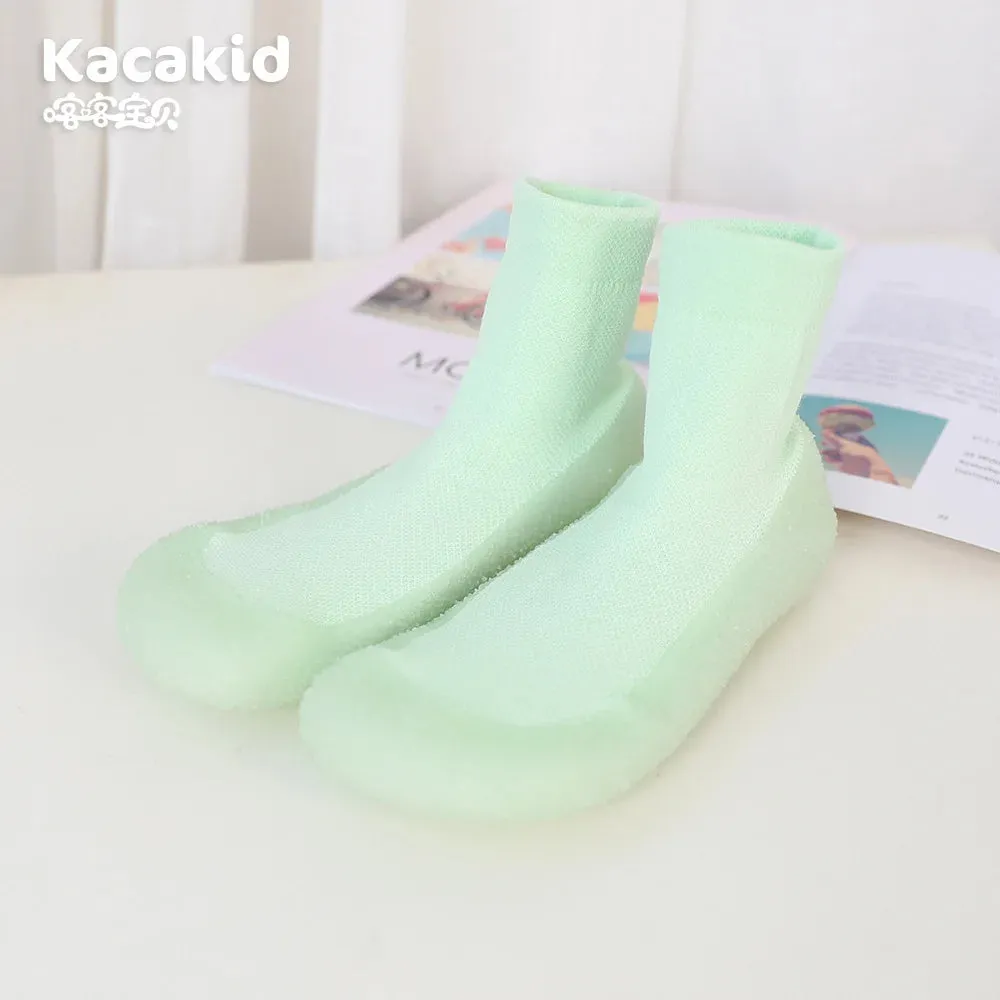 Indoor Women Shoes Parent-child Rubber Sole Floor Shoes Girls Luminous Anti-slip Shoes Women Slippers Knit Booties for Gym Yoga Padders Lydia Slippers