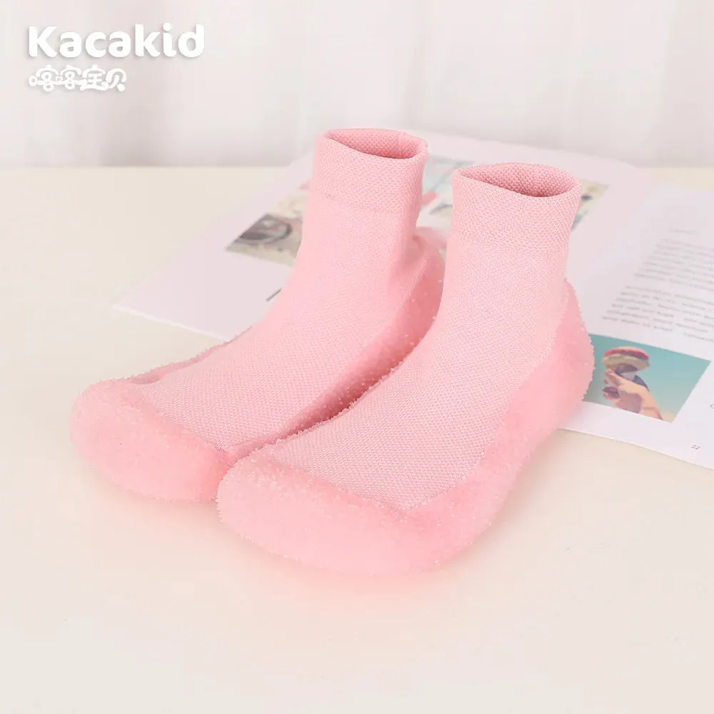 Pretty Ballet Slippers Indoor Women Shoes Parent-child Rubber Sole Floor Shoes Girls Luminous Anti-slip Shoes Women Slippers Knit Booties for Gym Yoga