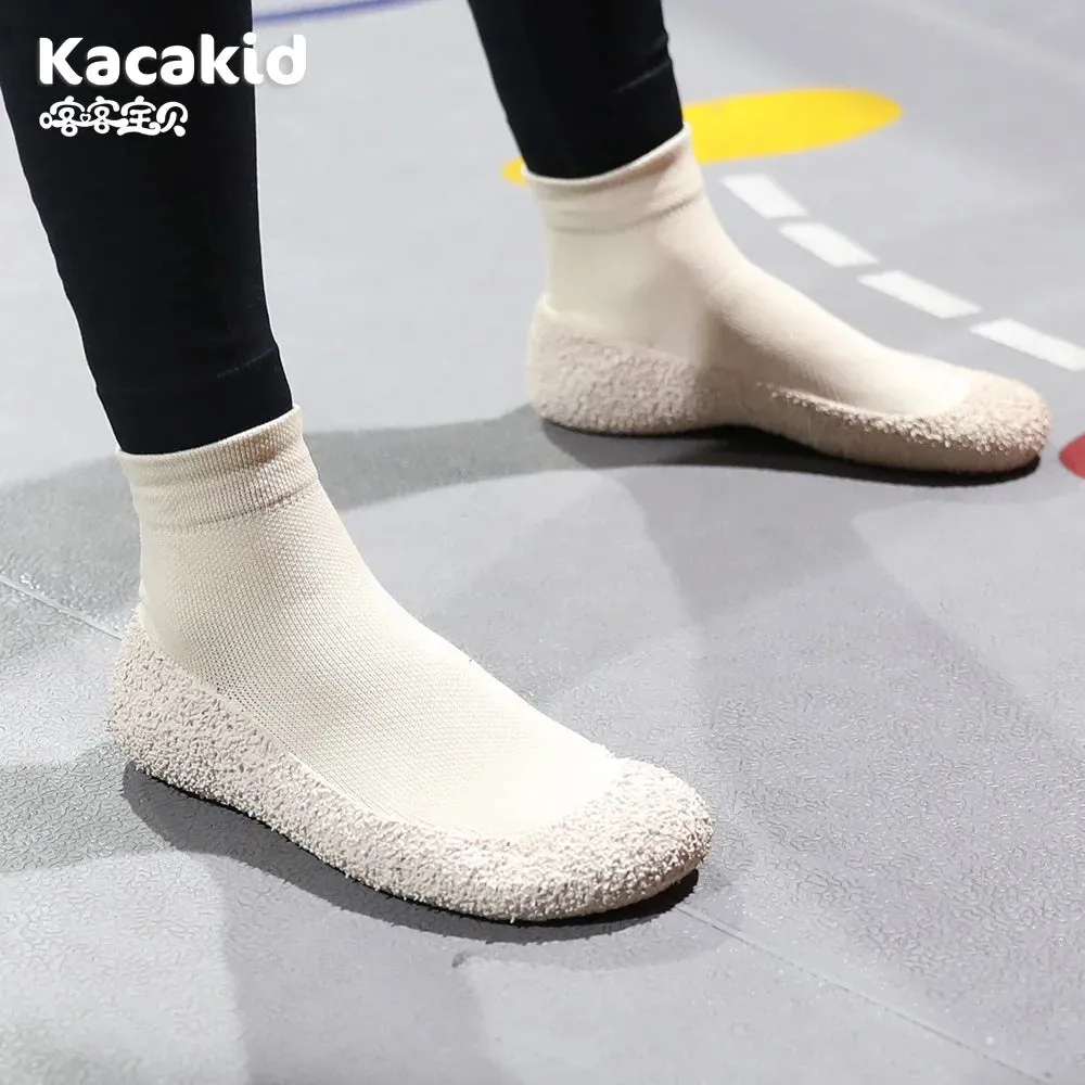 Indoor Women Shoes Parent-child Rubber Sole Floor Shoes Girls Luminous Anti-slip Shoes Women Slippers Knit Booties for Gym Yoga Pattern For Felted Slippers