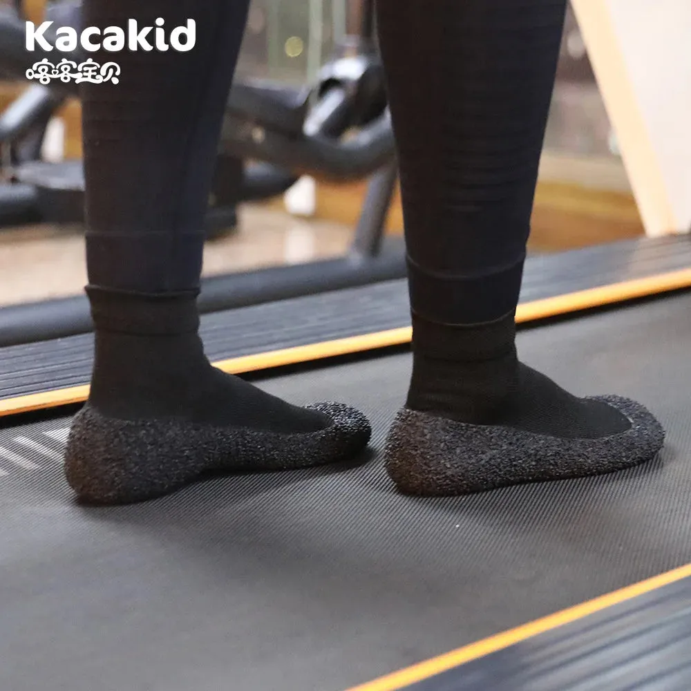 Indoor Women Shoes Parent-child Rubber Sole Floor Shoes Girls Luminous Anti-slip Shoes Women Slippers Knit Booties for Gym Yoga Slippers Cow