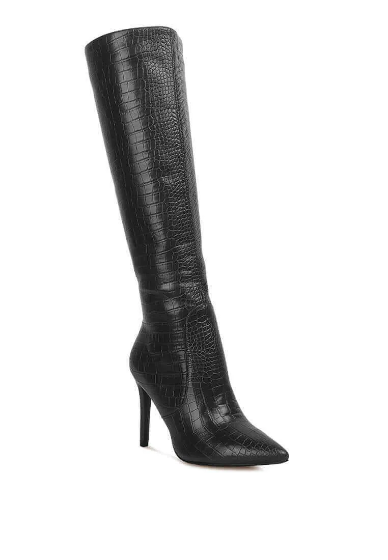 Dress Boots With Arch Support indulgent high heel croc calf boots