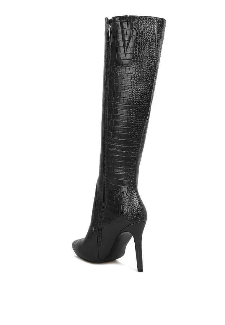 Tsc Rubber Boots indulgent high heel croc calf boots