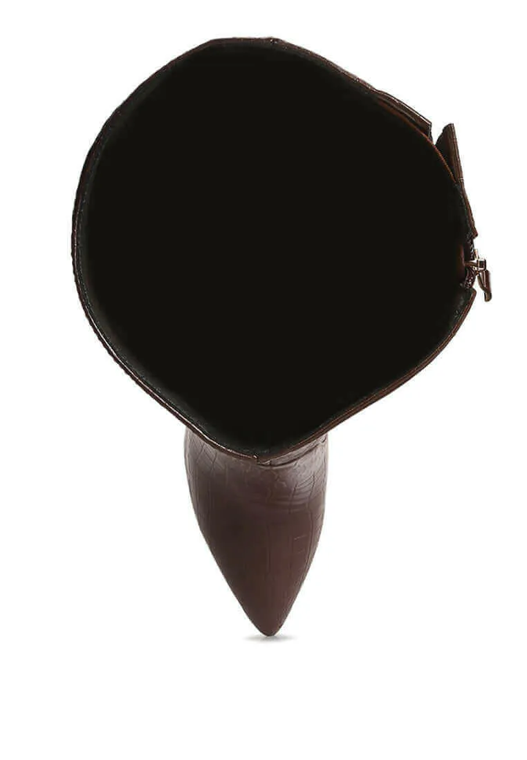 indulgent high heel croc calf boots Twisted Boots Cowboy Boots