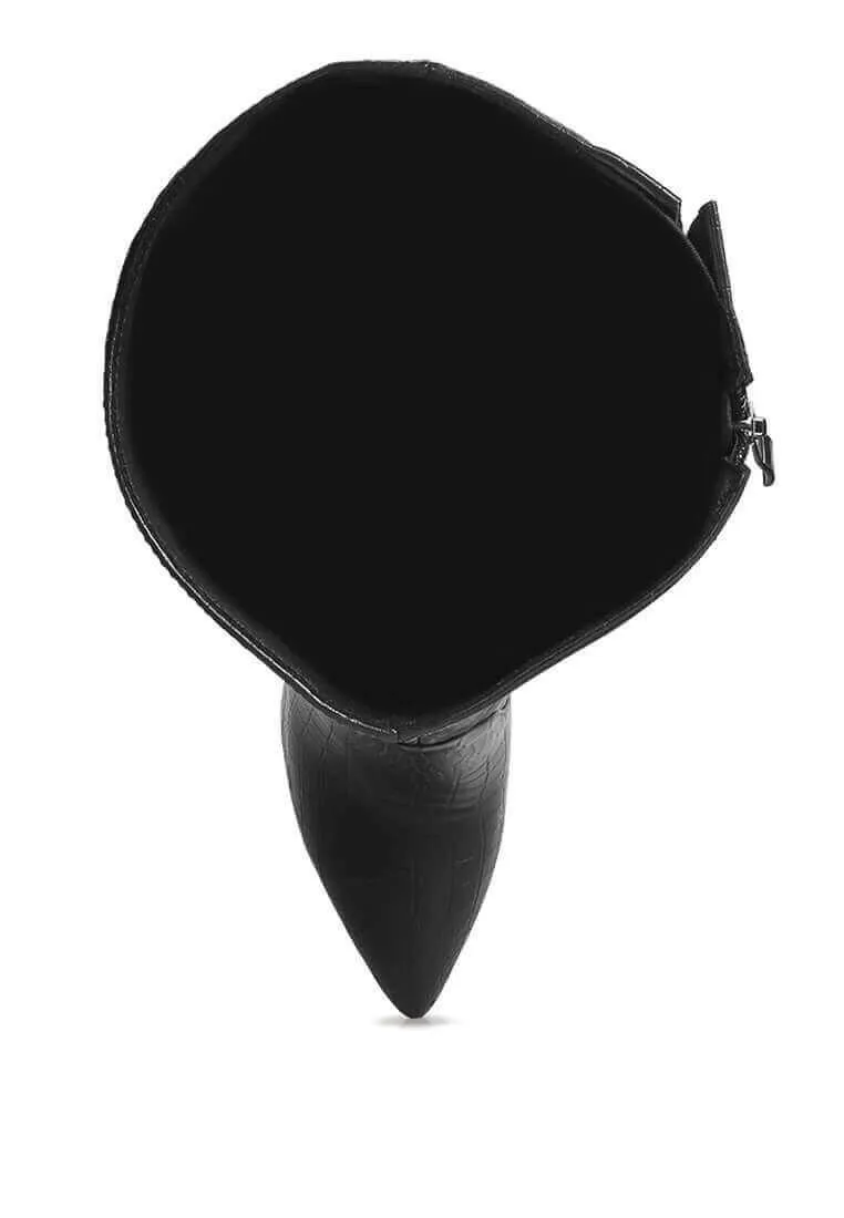 Military Hiking Boots indulgent high heel croc calf boots