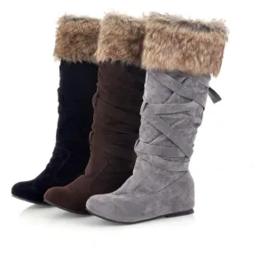 Adidas And Gucci Shoes Inside Wedge Knee High Winter Snow Boots