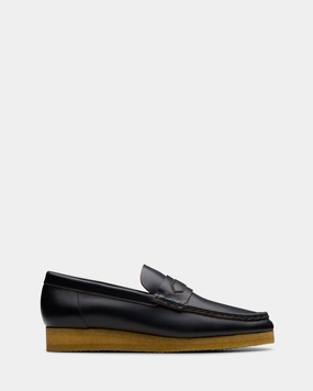 Wallabee Penny Black Smooth Leather Ankle Strap
