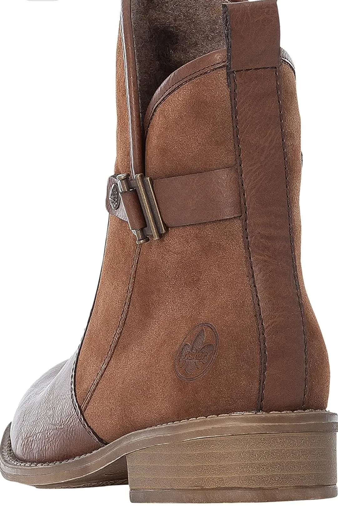 Reiker Women Boots 727K1-22 Brown Fleece Lining Boots Leather Ankle