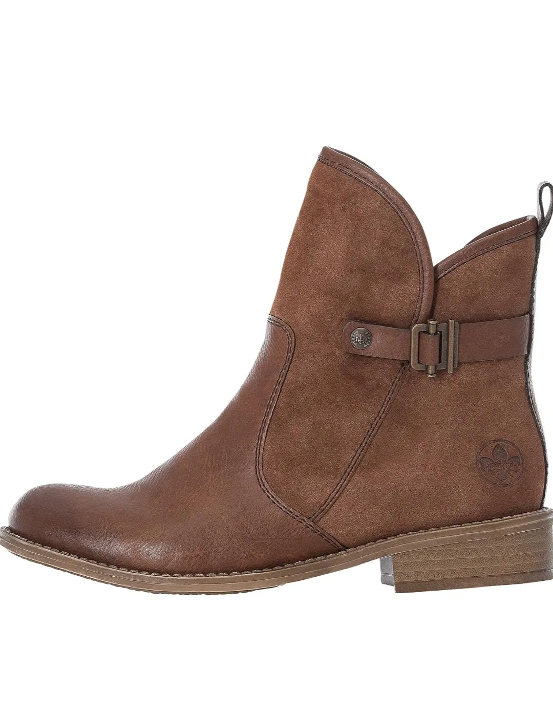 Reiker Women Boots 727K1-22 Brown Fleece Lining Green Rain Boots