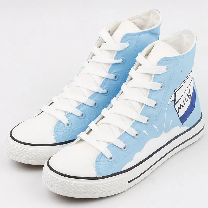 Light Blue Milk Canvas Shoes AD11022 Good Shoes For Squatting