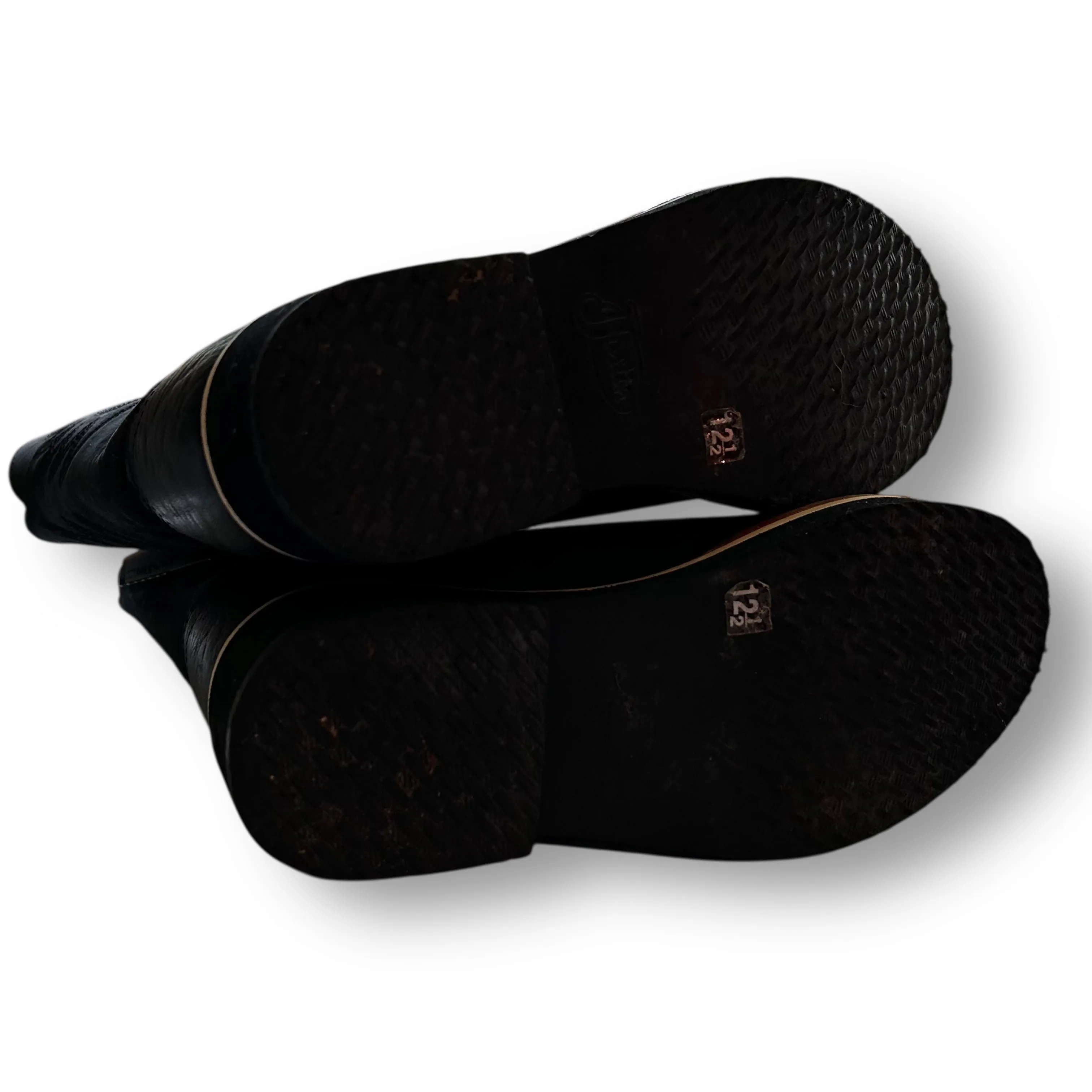 Mens Waterproof Boots Justin Western Boots Black Leather Size 12.5 Kids Cowboy Boots