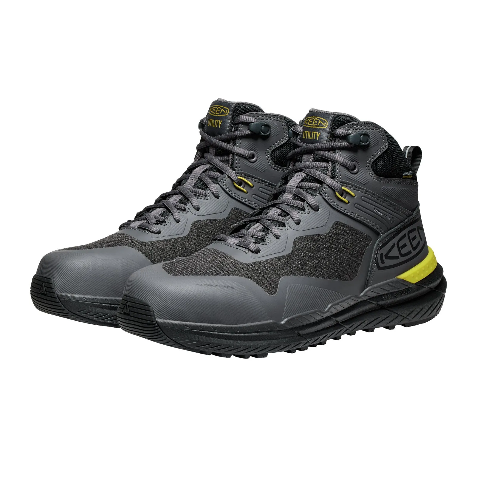 Pro Work Boots Waterproof Keen Utility Synchro Mid Waterproof Carbon Toe Work Boot (Men) - Magnet/Black