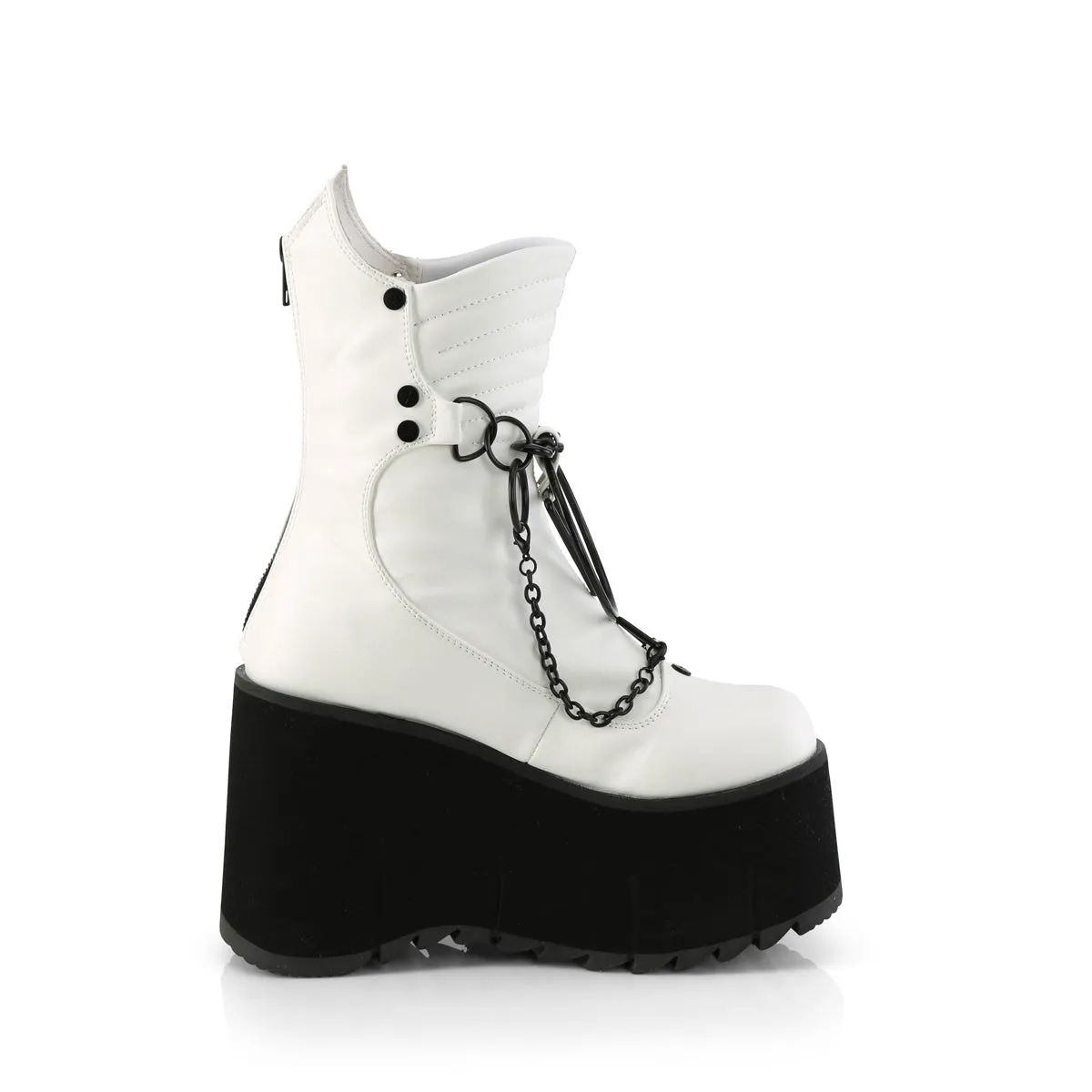 KERA-130 DemoniaCult White Vegan Leather Sexy Women's Ankle Boots (Alternative Footwear) Adidas 5 10 Mtb Shoes