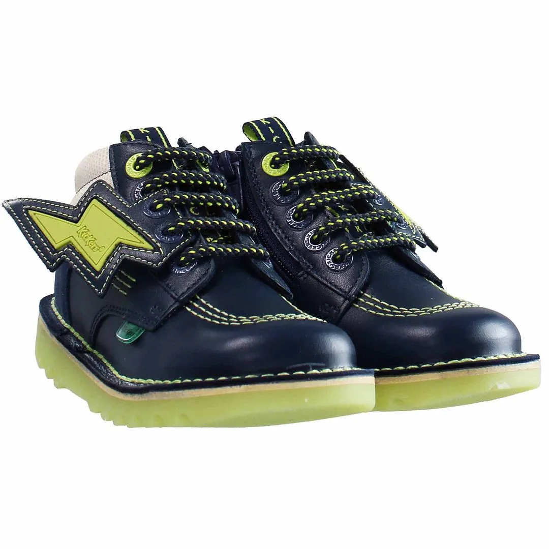 Row Boots Kickers Hi Bolt Classic Kids Navy Boots