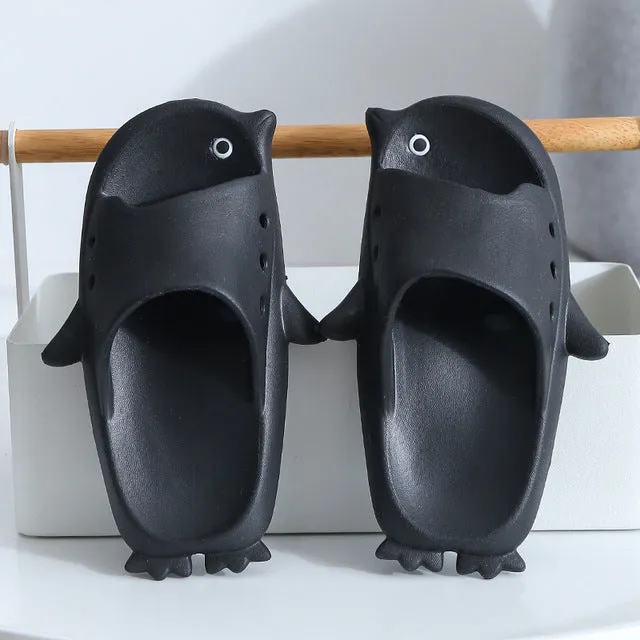 Kids Indoor Flip-Flops  Penguin Style Animal Prints Solid Children Slipper Primark Slippers