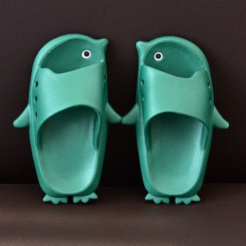 Loro Piana Slippers Kids Indoor Flip-Flops  Penguin Style Animal Prints Solid Children Slipper