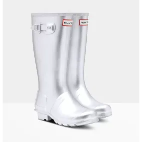 Lowes Rubber Boots Kid's Original Gloss Metal Silver