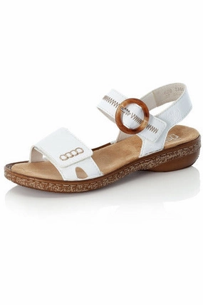 Rieker ladies sandals 628Z3 80 in white Fun Step