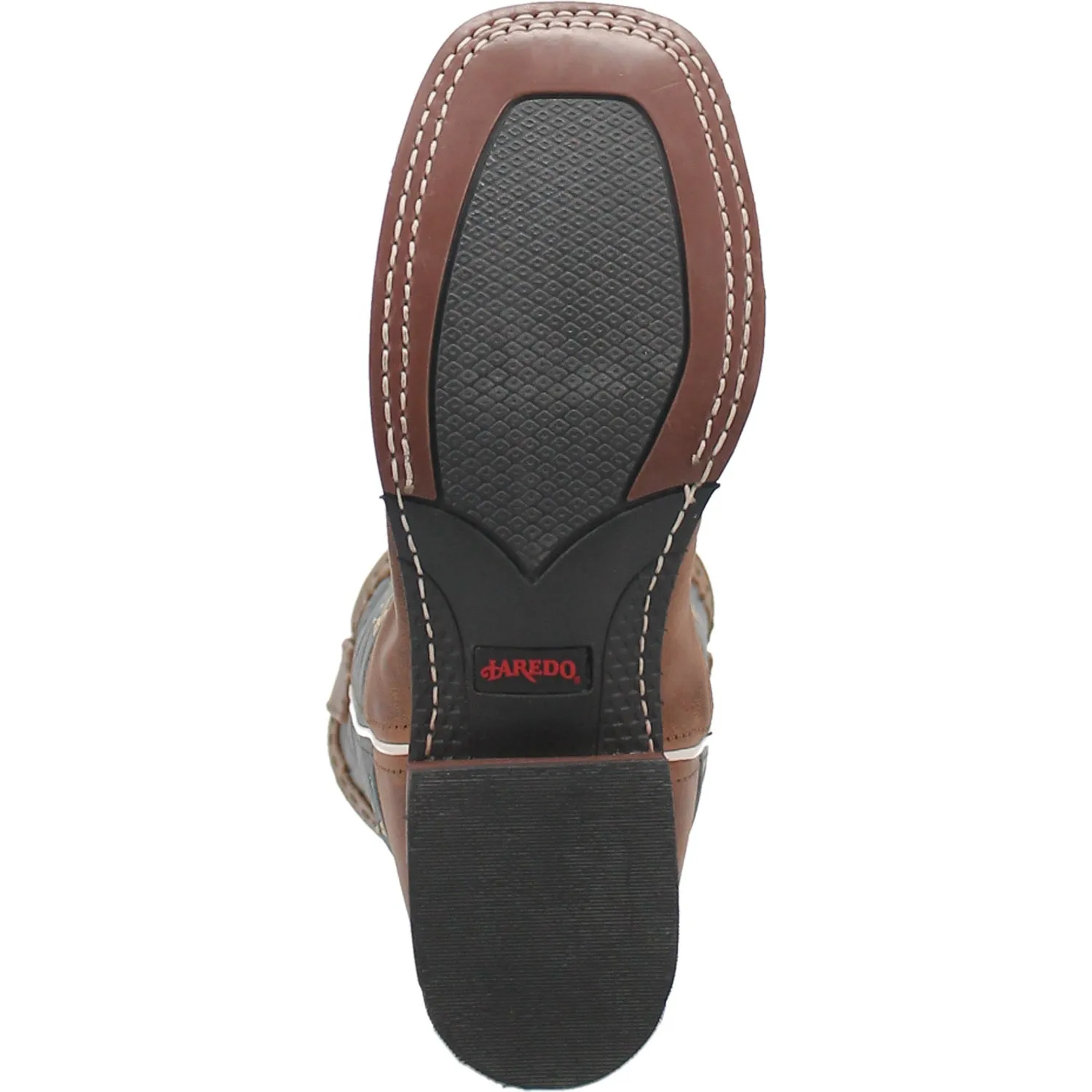 Laredo Womens Early Star Cowboy Boots Leather Tan/Blue Denim Cloud Work Boots