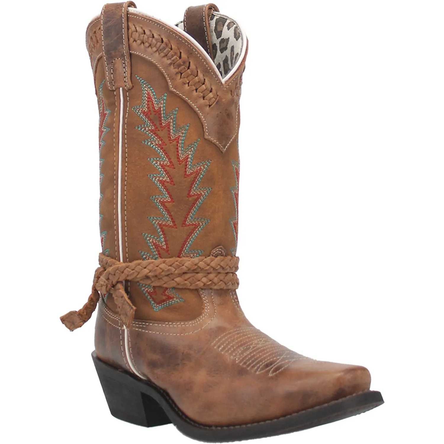 Laredo Womens Knot In Time Cowboy Boots Leather Tan Brown Suede Western Boots
