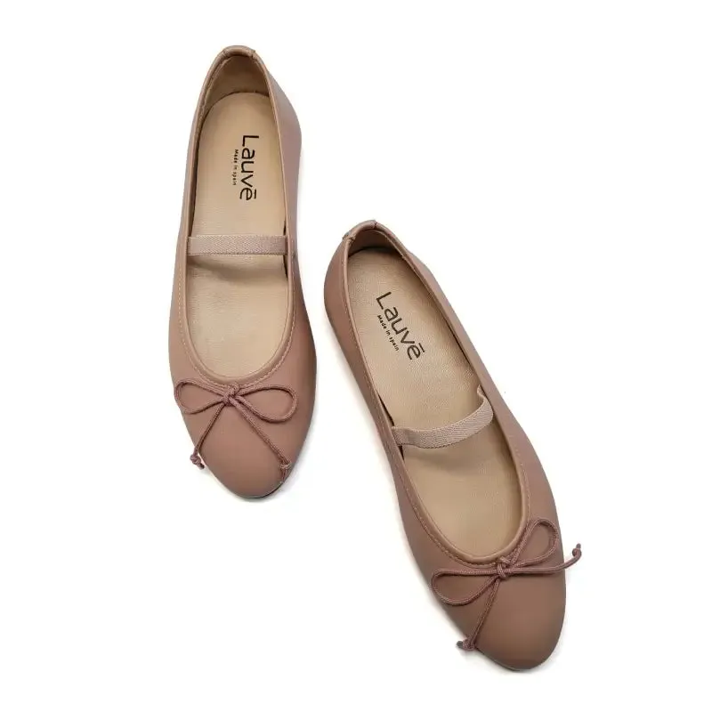 Lauve Dusty Mauve Bow Ballet Flat 2242 Comfortable Shoes To Wear With Summer Dresses
