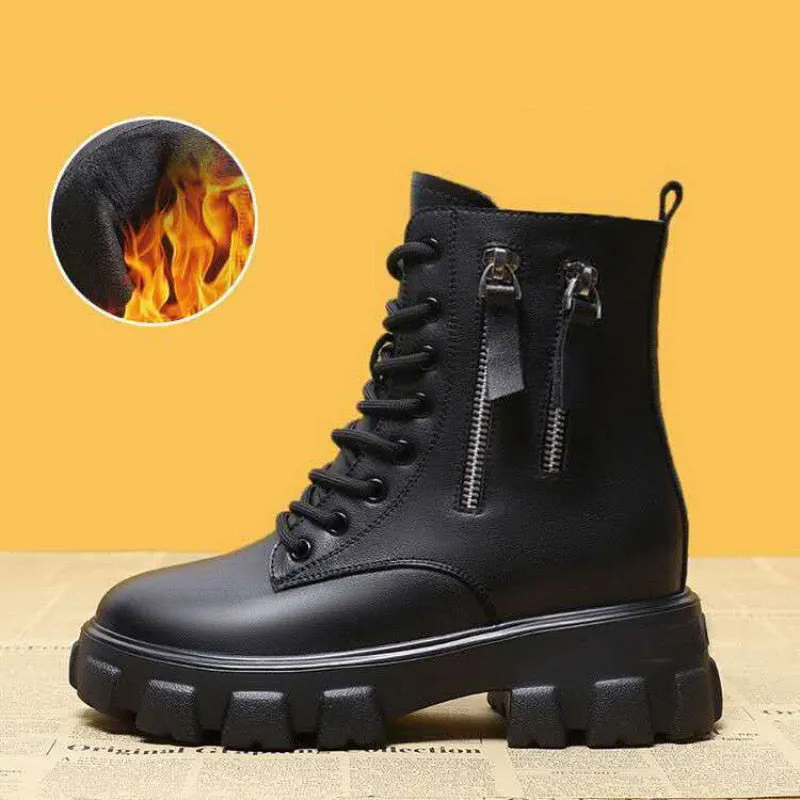 Big Snow Boots Pofulove Black Boots Winter Shoes Women Ankel Boots Goth Shoes Platform Boots Snow Booties Woman Warm Botas Fall Flat Zapatos