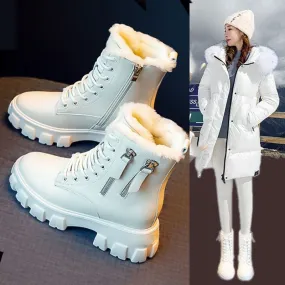 Rubber Duck Snow Jogger Boots Pofulove Black Boots Winter Shoes Women Ankel Boots Goth Shoes Platform Boots Snow Booties Woman Warm Botas Fall Flat Zapatos