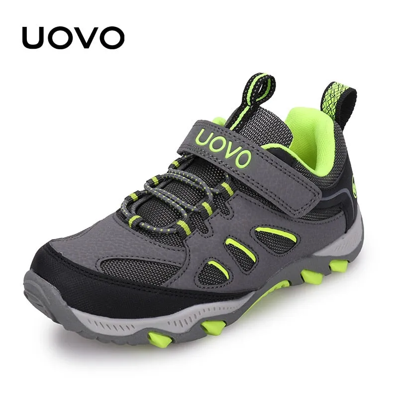 Leather Lined Hiking Boots Kids Shoes Boys Fitness Sneakers Non-Slip Breathable Light Weight Hiking Outdoor Children Footwear Size 28-35