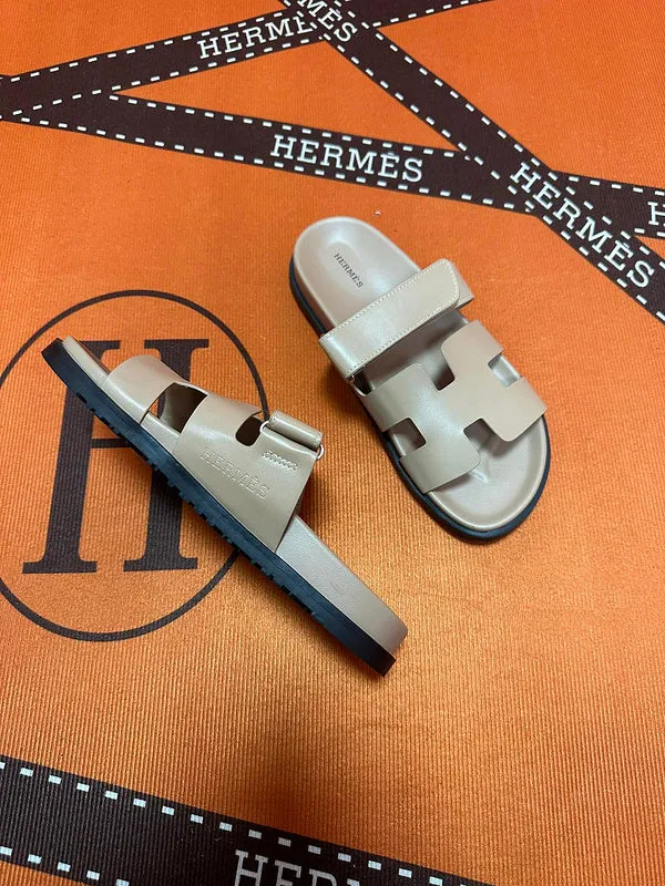 Leather Slides MJHS13 Leather slippers Man and Women shoes 35-44 With box