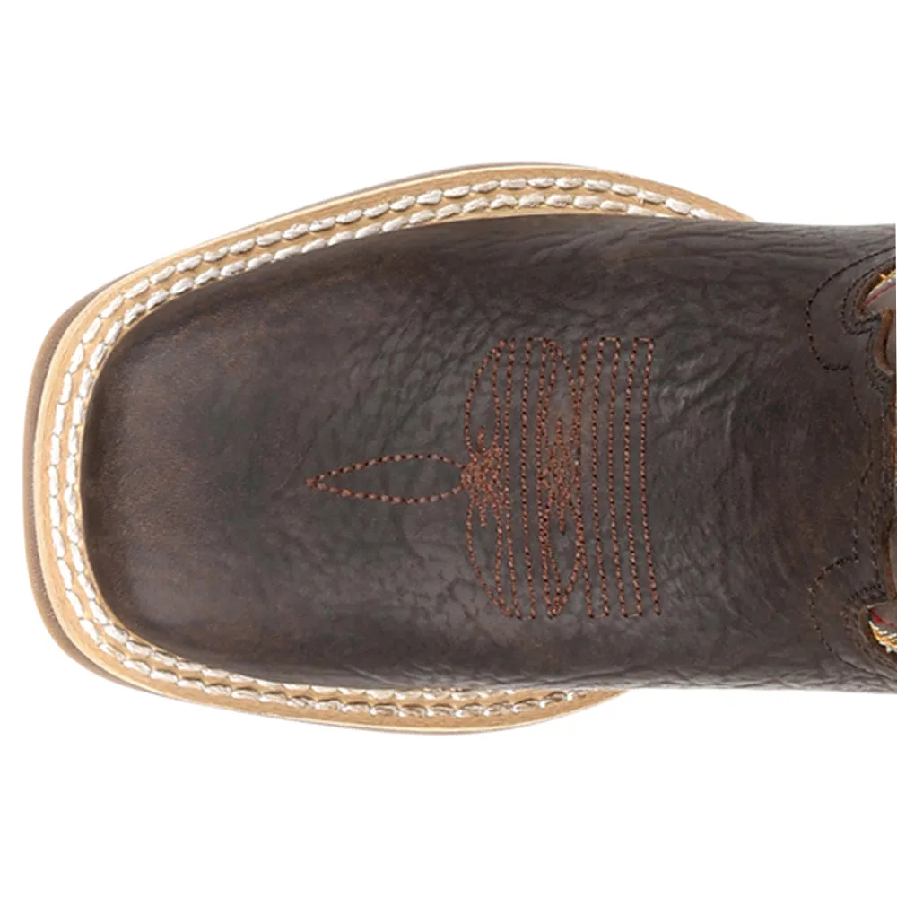 Lil' Rebel Pro Cowboy Square Toe Boots (Toddler-Big Kid) Suede Leather Boots