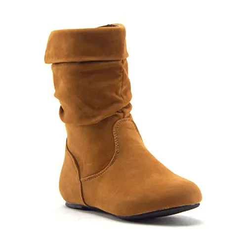 Elegant Boots For Winter Anti Slip Little Toddler Girls' Bella Suede Zipped Knee High Pull On Riding Dress Boots, Botas por Ninas